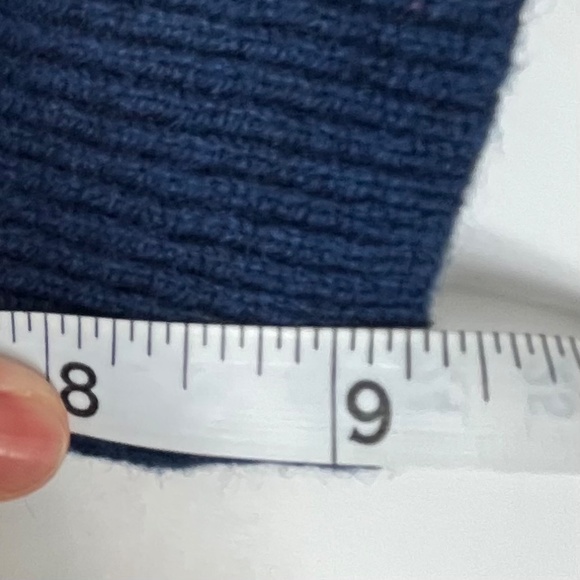 ANYA HINDMARCH UNIQLO Lambswool Crew Neck Sweater Kids Size 5-6, Navy Blue, EUC - Picture 11 of 11